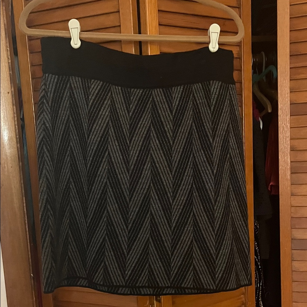 Kenar Black and Gray Chevron Mini Skirt
